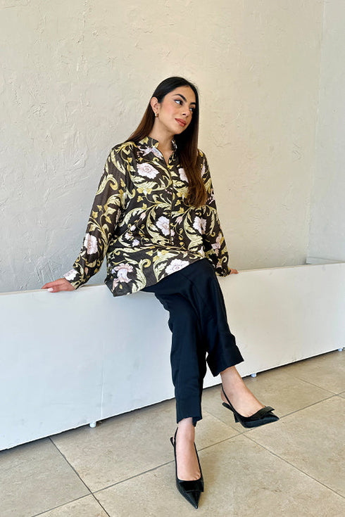 Black Winter Pashmina Coord Set